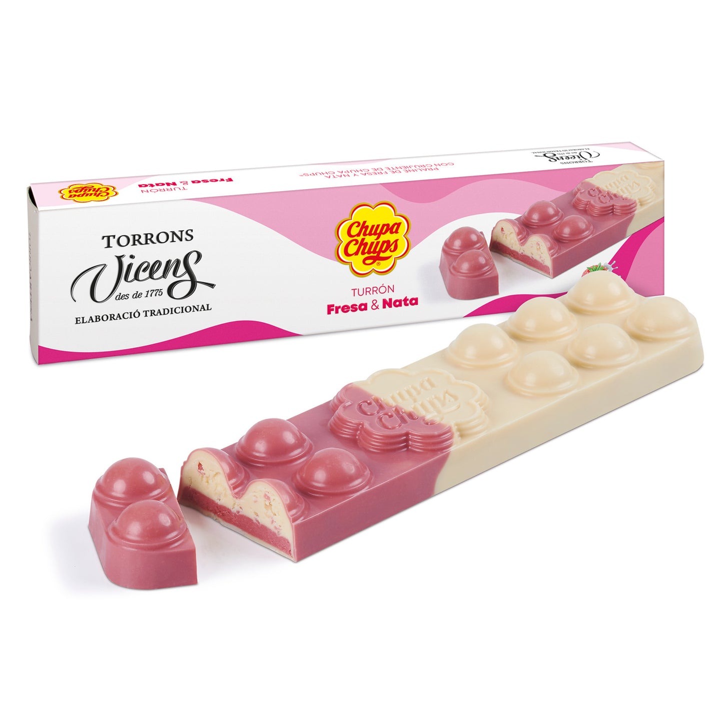 Chupa Chups Cream and Strawberry Nougat in Case 150g