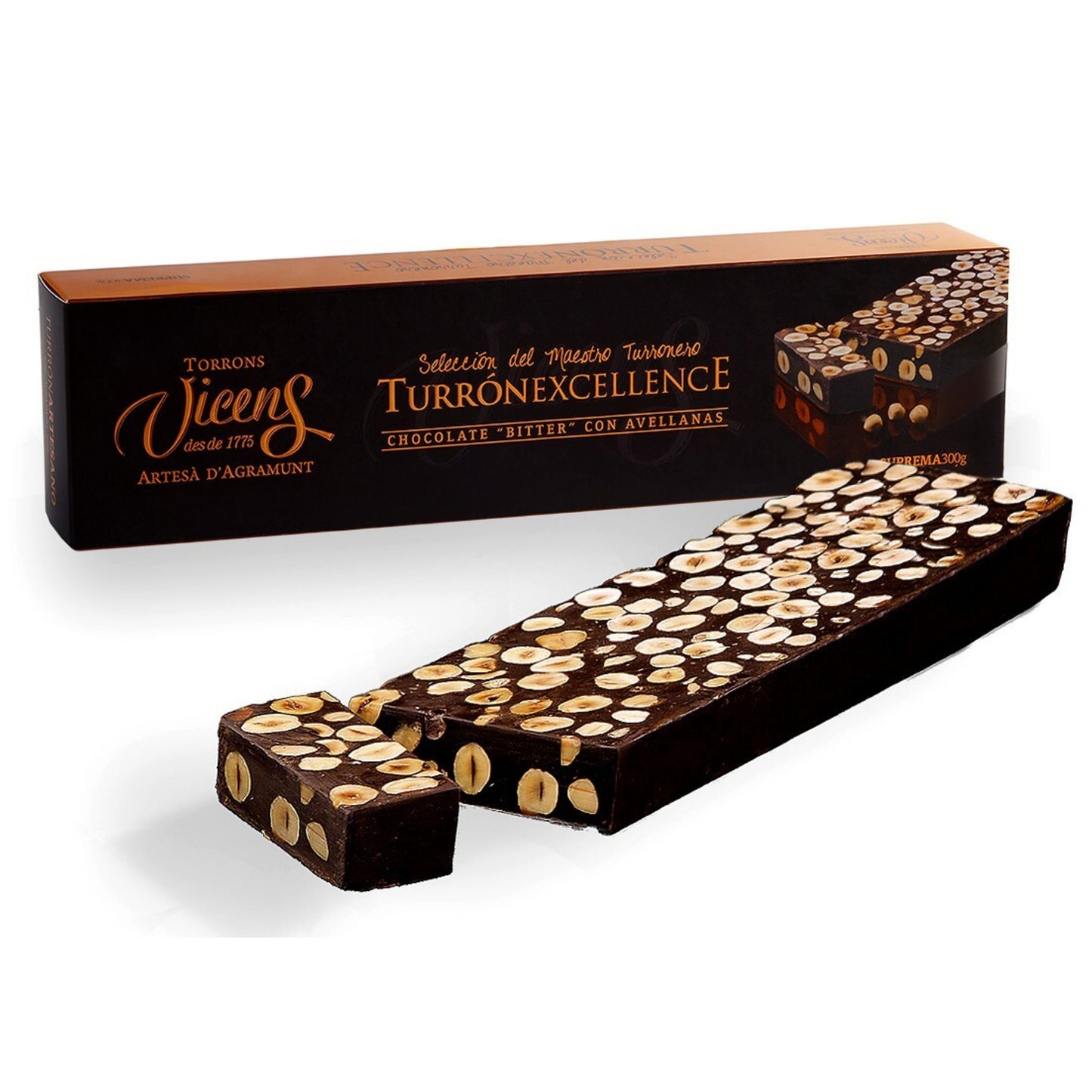 Bitter Chocolate with Hazelnut Nougat 300g Excellence