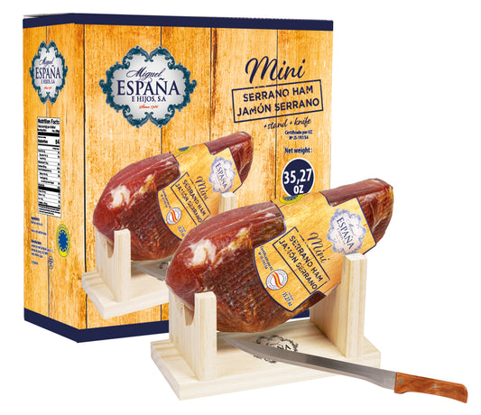 Mini Jamón Curado + Minijamonero + Cuchillo