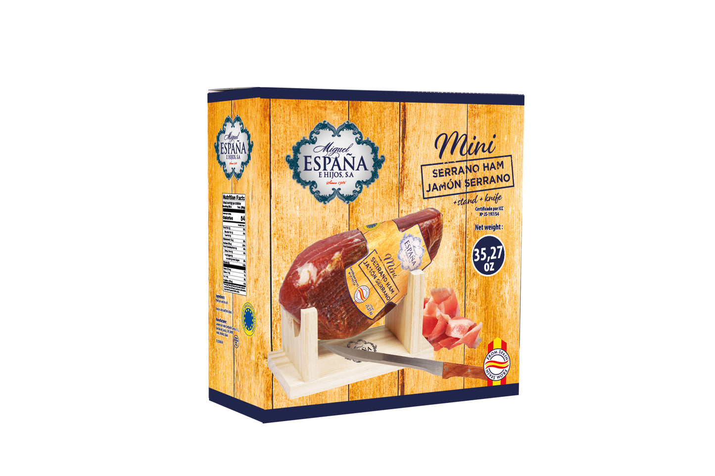 Mini Jamón Curado + Minijamonero + Cuchillo